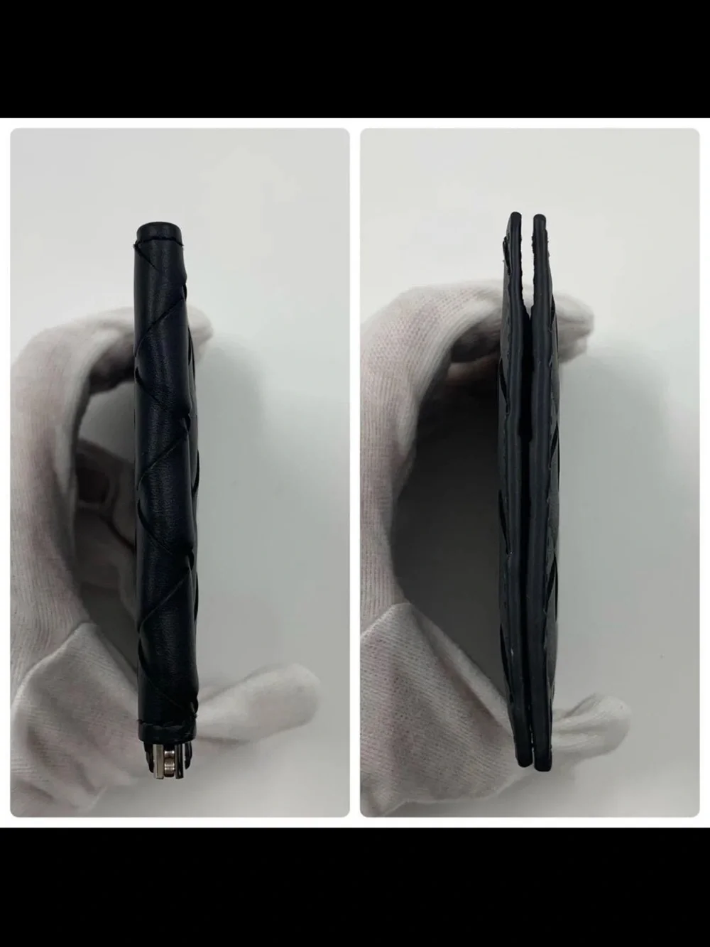 Bottega Veneta Black Intrecciato Bifold Wallet